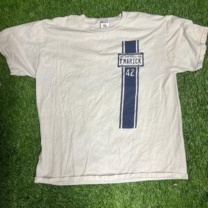Jerzees Men's White and Blue T-shirt
